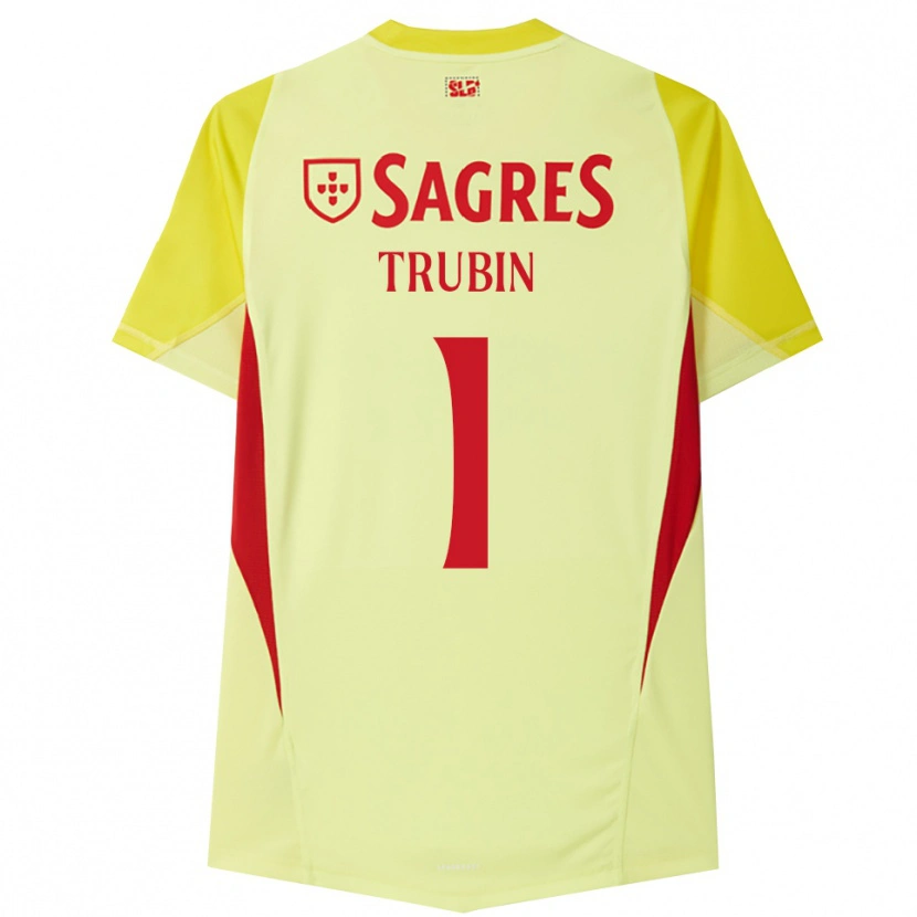 Danxen Homem Anatoliy Trubin #1 Amarelo Vermelho Camisola Guarda-Redes 2025/26 Camisa Brasil