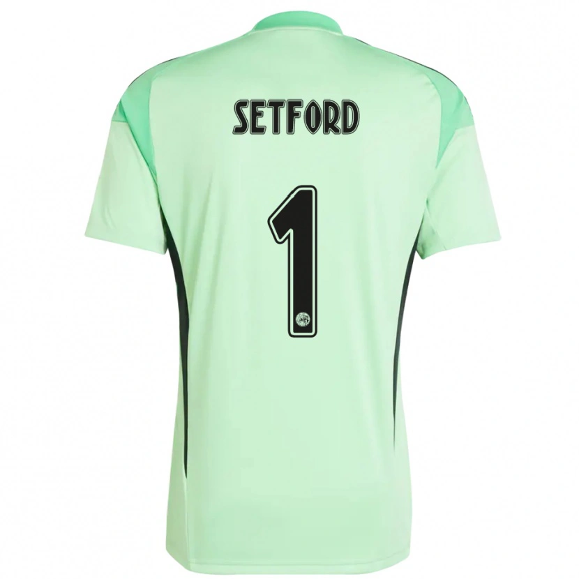 Danxen Homem Charlie Setford #1 Verde Claro Preto Camisola Guarda-Redes 2025/26 Camisa Brasil