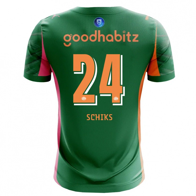 Danxen Homem Niek Schiks #24 Verde Laranja Camisola Guarda-Redes 2025/26 Camisa Brasil