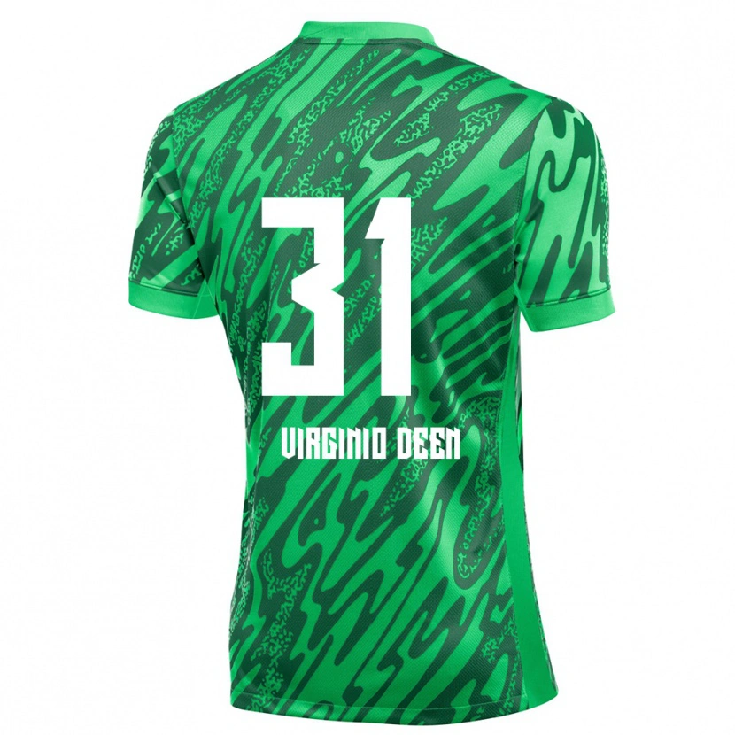 Danxen Homem Daniël Virginio Deen #31 Verde Branco Camisola Guarda-Redes 2025/26 Camisa Brasil
