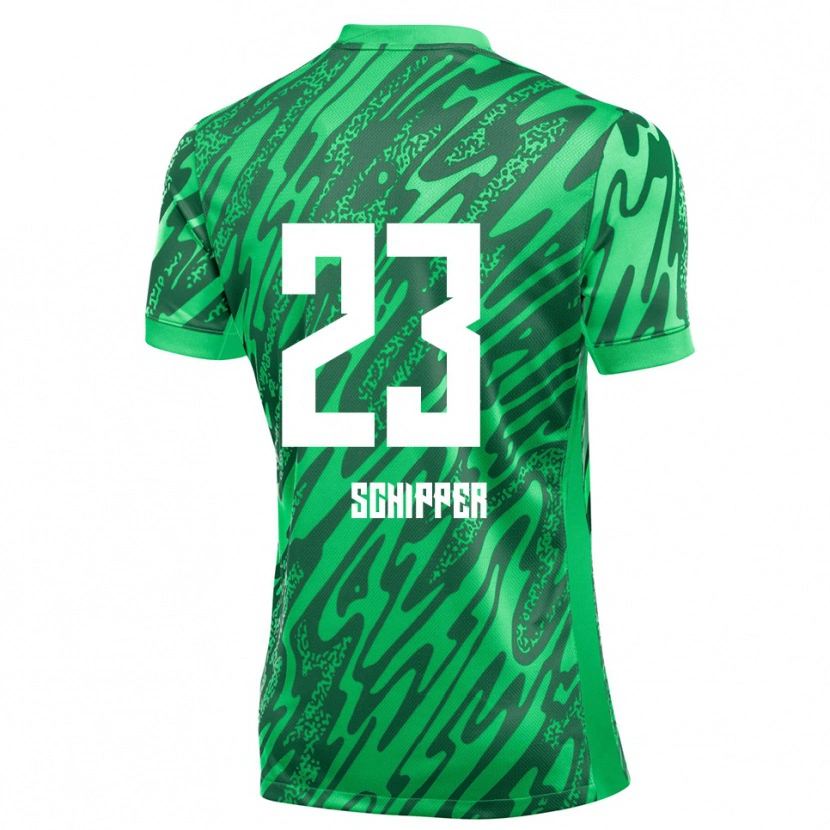 Danxen Homem Jur Schipper #23 Verde Branco Camisola Guarda-Redes 2025/26 Camisa Brasil