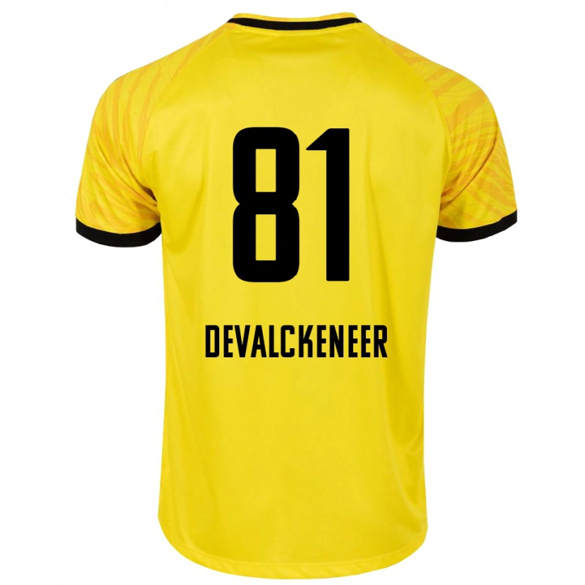 Danxen Homem Niels Devalckeneer #81 Amarelo Preto Camisola Guarda-Redes 2025/26 Camisa Brasil