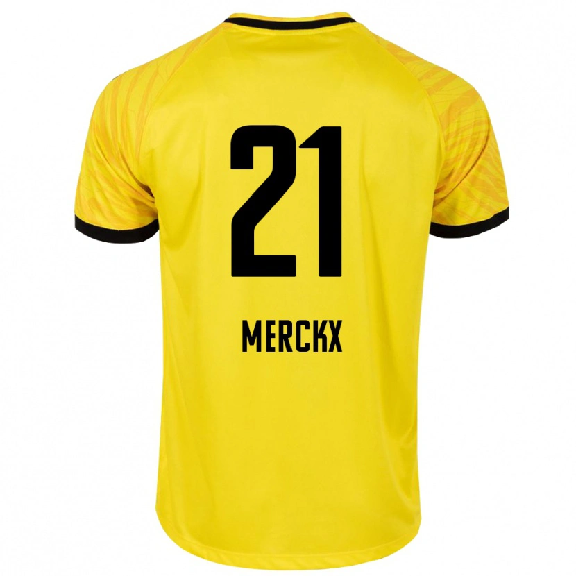 Danxen Homem Matti Merckx #21 Amarelo Preto Camisola Guarda-Redes 2025/26 Camisa Brasil