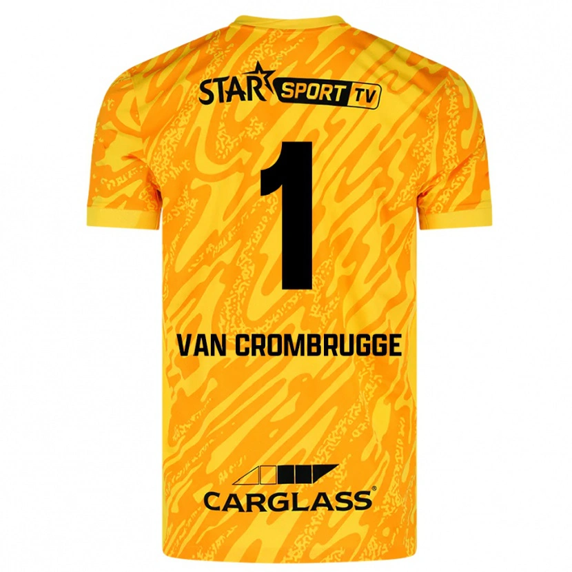 Danxen Homem Hendrik Van Crombrugge #1 Laranja Amarelo Preto Camisola Guarda-Redes 2025/26 Camisa Brasil