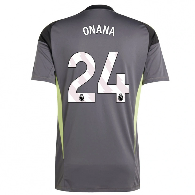 Danxen Homem André Onana #24 Cinza Escuro Branco Camisola Guarda-Redes 2025/26 Camisa Brasil