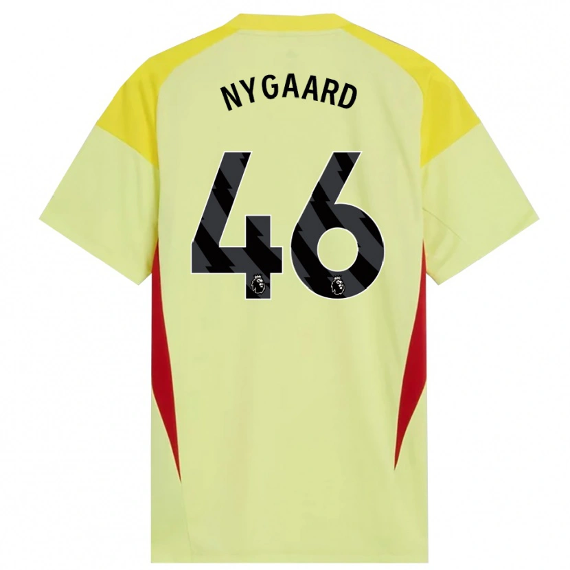 Danxen Homem Lucas Nygaard #46 Amarelo Vermelho Preto Camisola Guarda-Redes 2025/26 Camisa Brasil