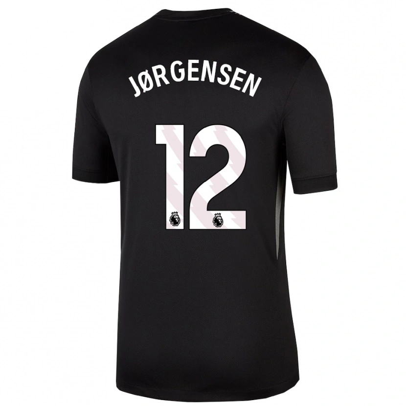 Danxen Homem Filip Jørgensen #12 Preto Branco Camisola Guarda-Redes 2025/26 Camisa Brasil