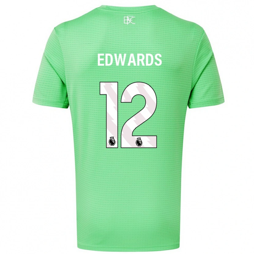 Danxen Homem Connor Edwards #12 Verde Médio Camisola Guarda-Redes 2025/26 Camisa Brasil