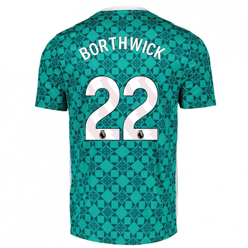 Danxen Homem Megan Borthwick #22 Verde Branco Camisola Guarda-Redes 2025/26 Camisa Brasil