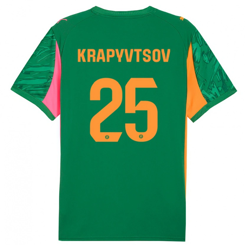 Danxen Homem Vladyslav Krapyvtsov #25 Verde Laranja Camisola Guarda-Redes 2025/26 Camisa Brasil