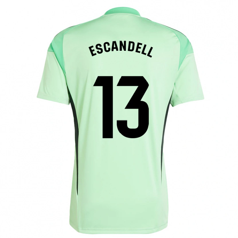 Danxen Homem Aarón Escandell #13 Verde Claro Preto Camisola Guarda-Redes 2025/26 Camisa Brasil