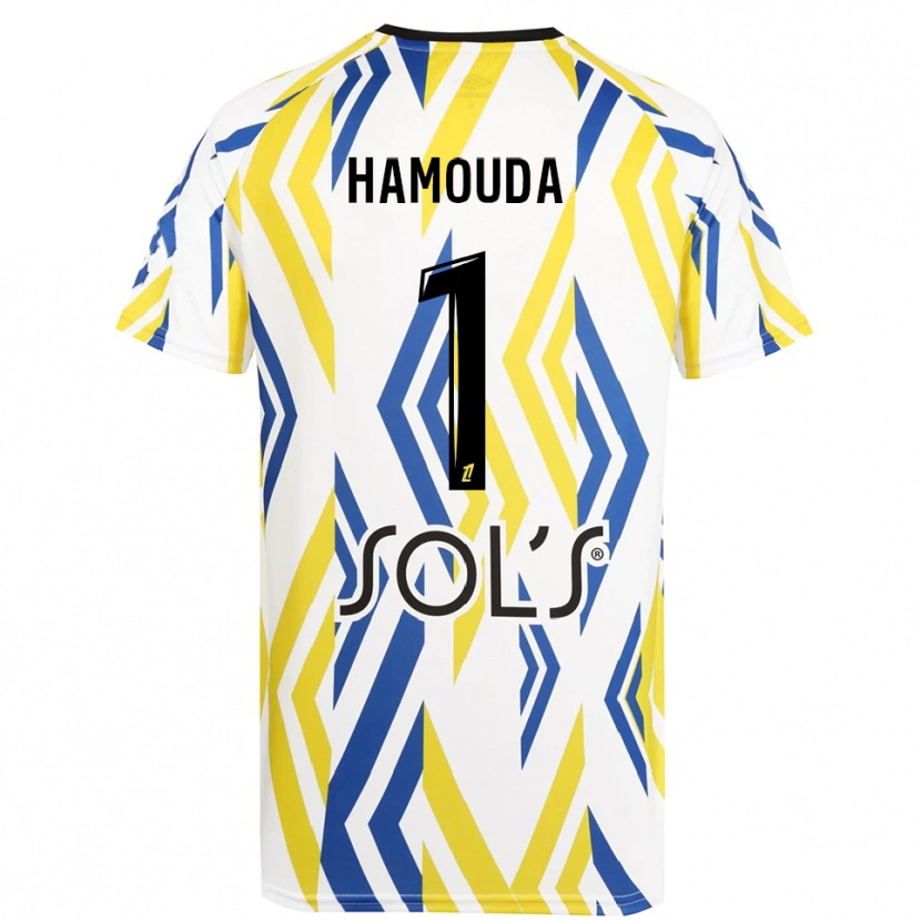 Danxen Homem Adel Hamouda #1 Branco Vermelho Azul Camisola Guarda-Redes 2025/26 Camisa Brasil