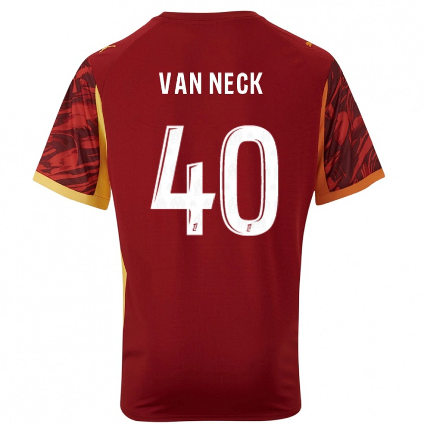 Danxen Homem Jelle Van Neck #40 Bordô Marrom Camisola Guarda-Redes 2025/26 Camisa Brasil