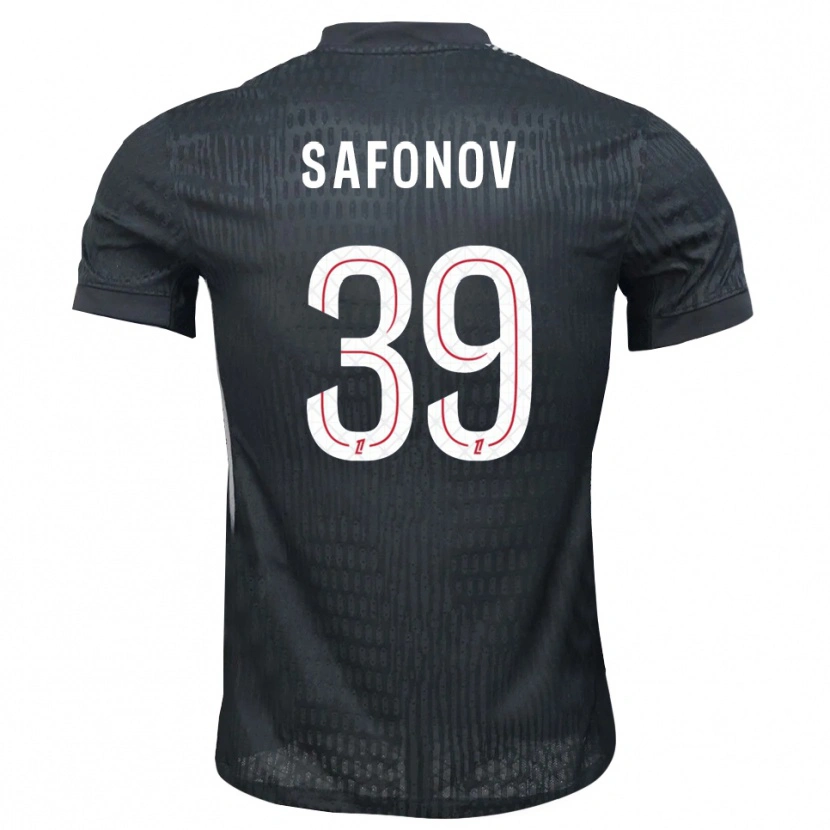 Danxen Homem Matvey Safonov #39 Cinza Escuro Preto Camisola Guarda-Redes 2025/26 Camisa Brasil