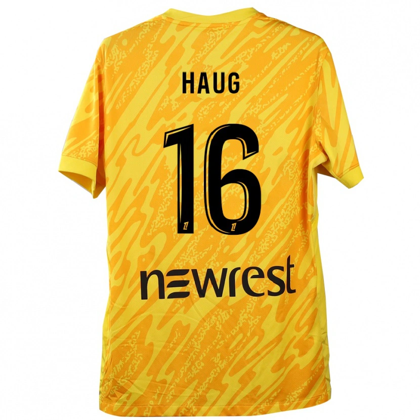 Danxen Homem Kjetil Haug #16 Amarelo Preto Camisola Guarda-Redes 2025/26 Camisa Brasil