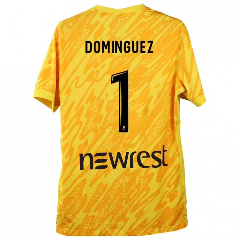 Danxen Homem Álex Domínguez #1 Amarelo Preto Camisola Guarda-Redes 2025/26 Camisa Brasil