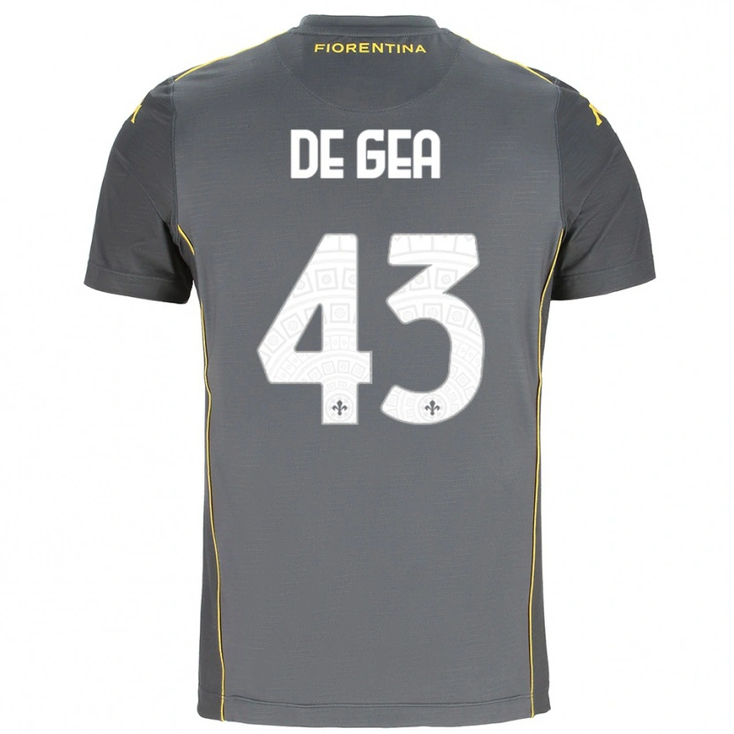 Danxen Homem David de Gea #43 Cinza Escuro Amarelo Camisola Guarda-Redes 2025/26 Camisa Brasil
