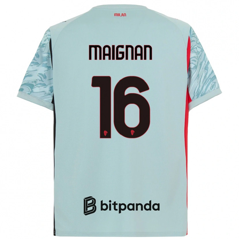 Danxen Homem Mike Maignan #16 Azul Claro Vermelho Camisola Guarda-Redes 2025/26 Camisa Brasil