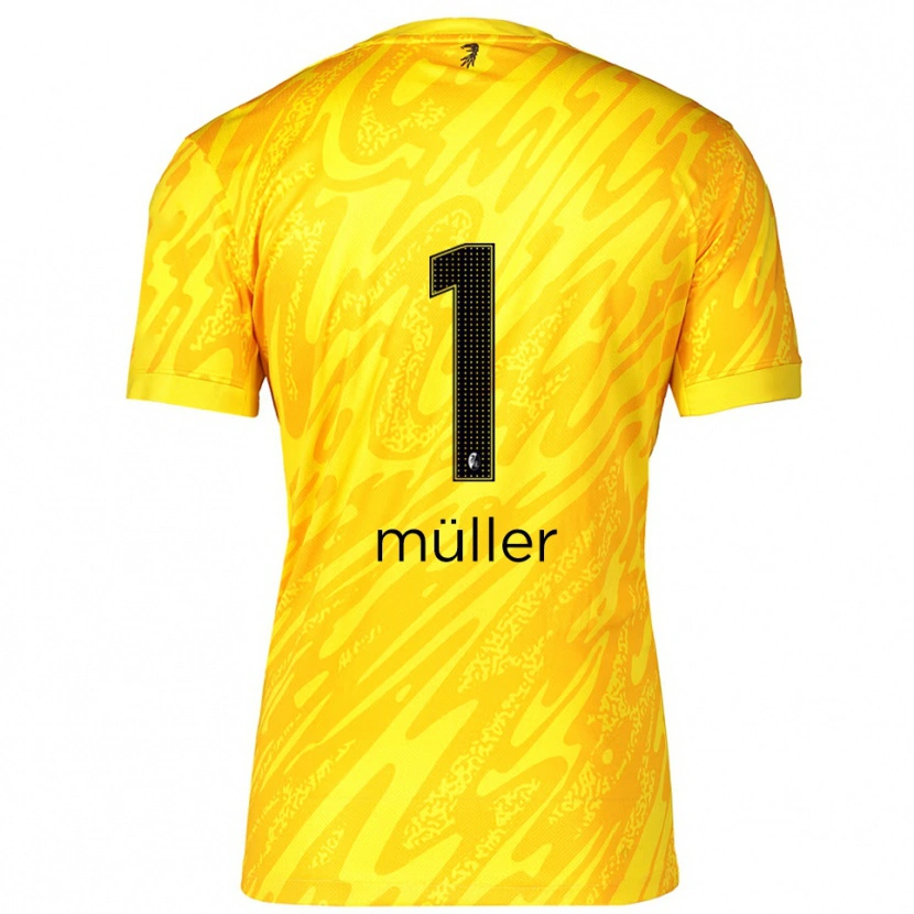 Danxen Homem Philipp Müller #1 Preto Amarelo Camisola Guarda-Redes 2025/26 Camisa Brasil