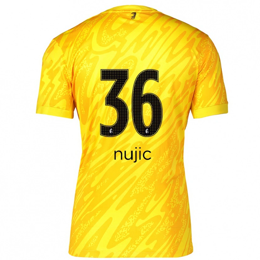 Danxen Homem Luka Nujic #36 Preto Amarelo Camisola Guarda-Redes 2025/26 Camisa Brasil