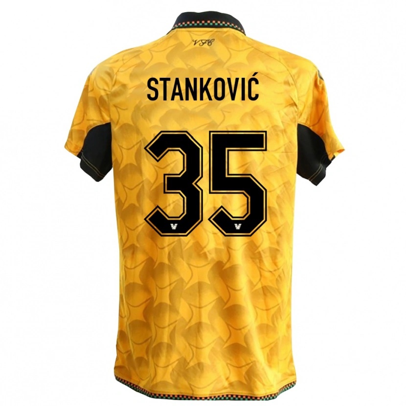 Danxen Homem Filip Stanković #35 Amarelo Preto Camisola Guarda-Redes 2025/26 Camisa Brasil