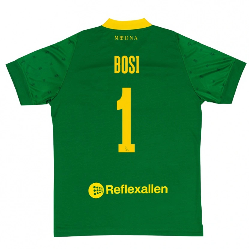 Danxen Homem Matteo Bosi #1 Verde Amarelo Camisola Guarda-Redes 2025/26 Camisa Brasil