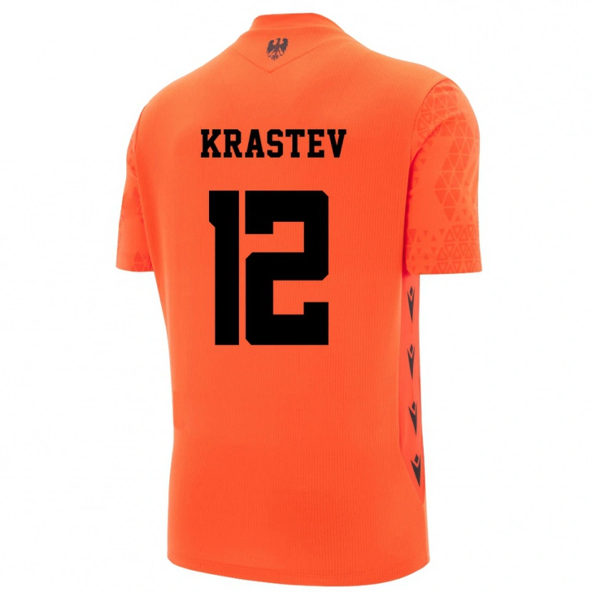 Danxen Homem Andrey Krastev #12 Laranja Escuro Preto Camisola Guarda-Redes 2025/26 Camisa Brasil