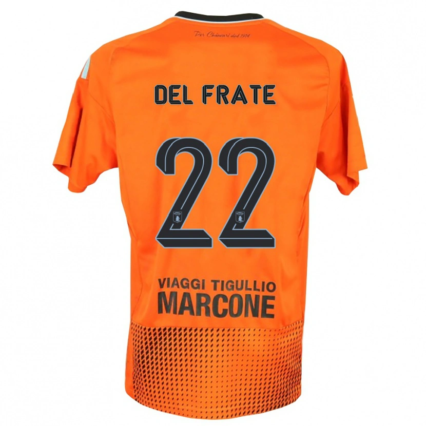 Danxen Homem Federico Del Frate #22 Laranja Escuro Azul Camisola Guarda-Redes 2025/26 Camisa Brasil