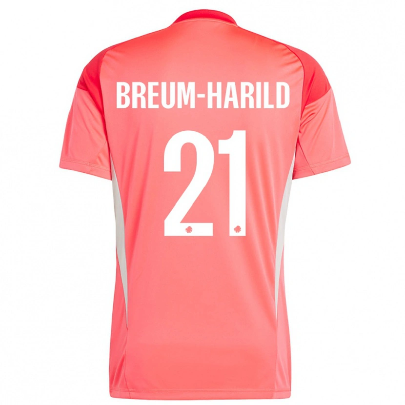 Danxen Homem Tobias Breum-Harild #21 Vermelho Branco Camisola Guarda-Redes 2025/26 Camisa Brasil