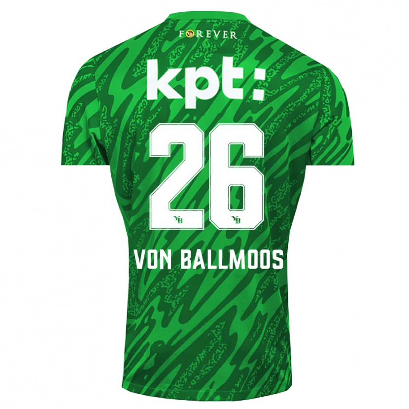 Danxen Homem David von Ballmoos #26 Branco Verde Camisola Guarda-Redes 2025/26 Camisa Brasil