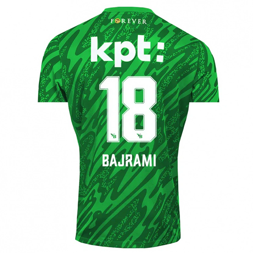 Danxen Homem Ardian Bajrami #18 Branco Verde Camisola Guarda-Redes 2025/26 Camisa Brasil