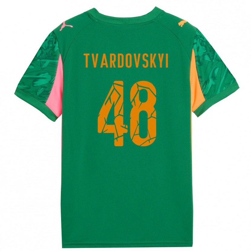 Danxen Homem Denys Tvardovskyi #48 Rosa Laranja Verde Camisola Guarda-Redes 2025/26 Camisa Brasil