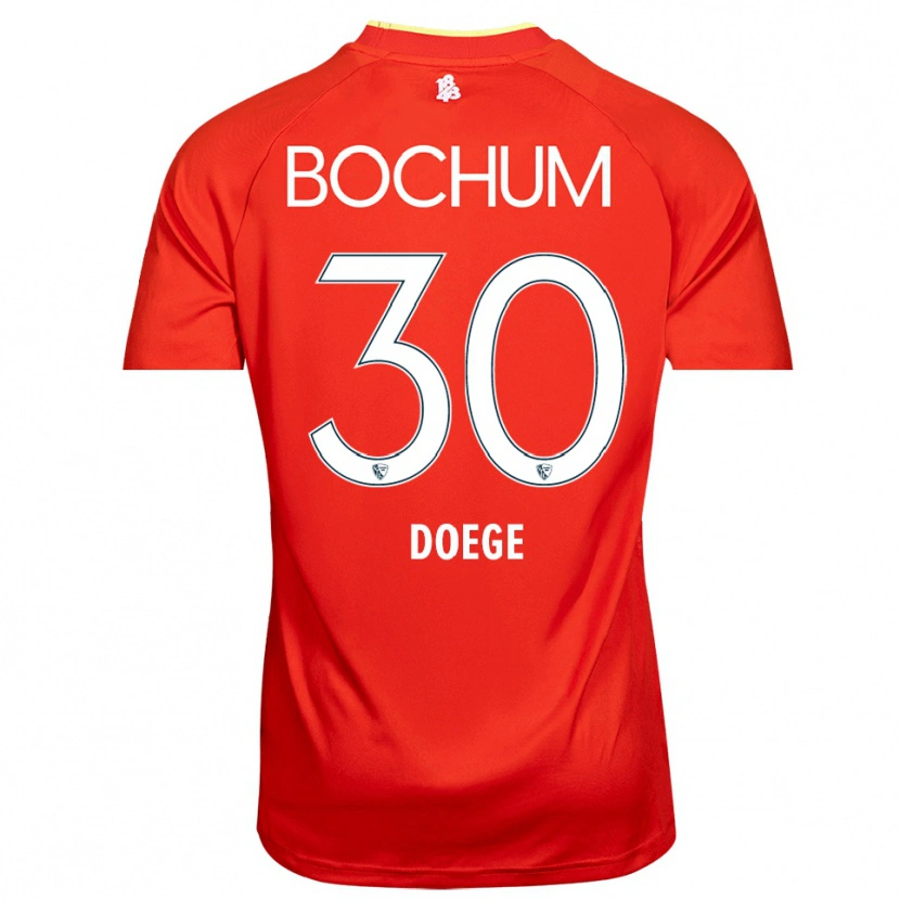 Danxen Homem Leonie Doege #30 Vermelho Branco Camisola Guarda-Redes 2025/26 Camisa Brasil