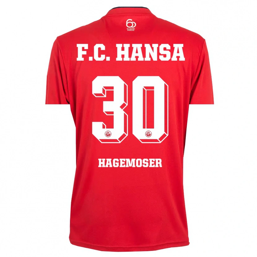 Danxen Homem Max Hagemoser #30 Vermelho Branco Camisola Guarda-Redes 2025/26 Camisa Brasil
