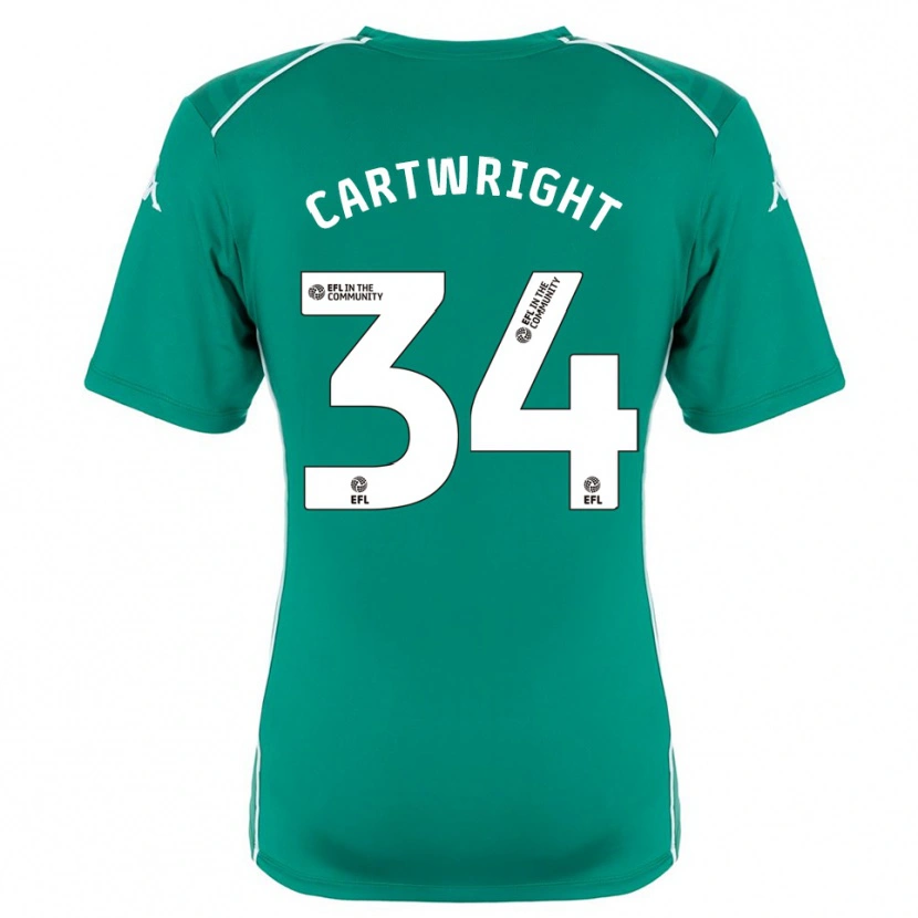 Danxen Homem Harvey Cartwright #34 Verde Branco Camisola Guarda-Redes 2025/26 Camisa Brasil