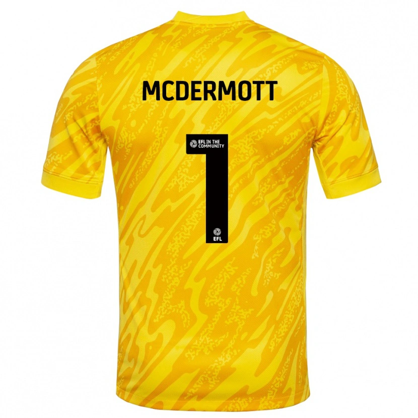 Danxen Homem Conal McDermott #1 Amarelo Preto Camisola Guarda-Redes 2025/26 Camisa Brasil