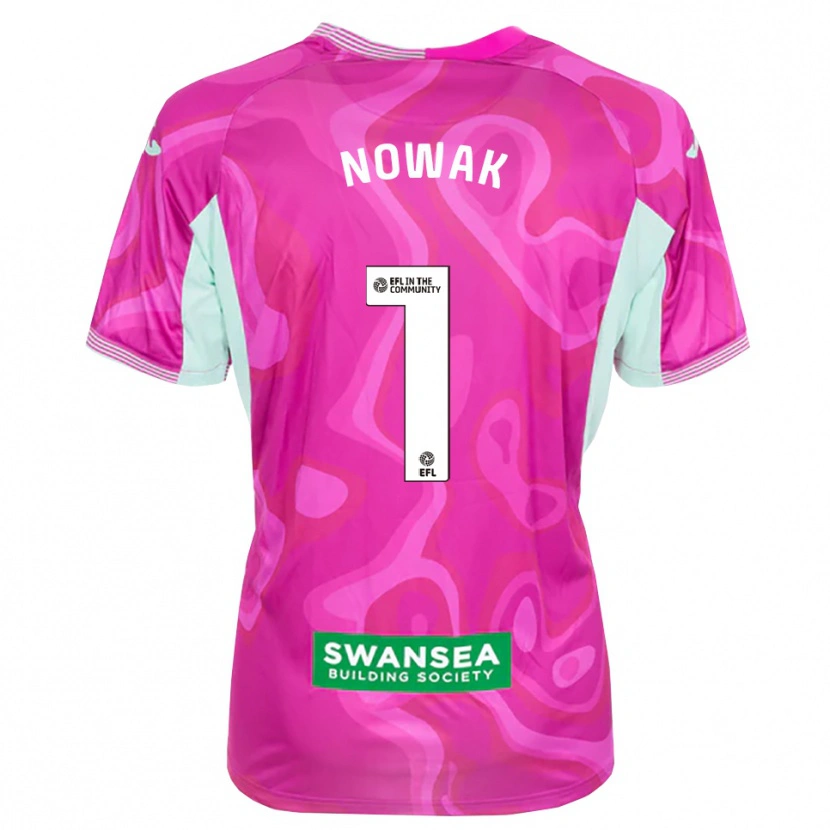 Danxen Homem Jakub Nowak #1 Magenta Branco Camisola Guarda-Redes 2025/26 Camisa Brasil