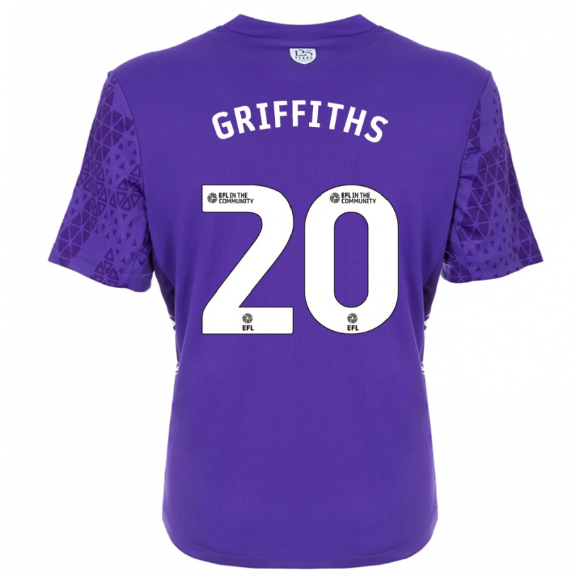 Danxen Homem Josh Griffiths #20 Branco Roxo Camisola Guarda-Redes 2025/26 Camisa Brasil
