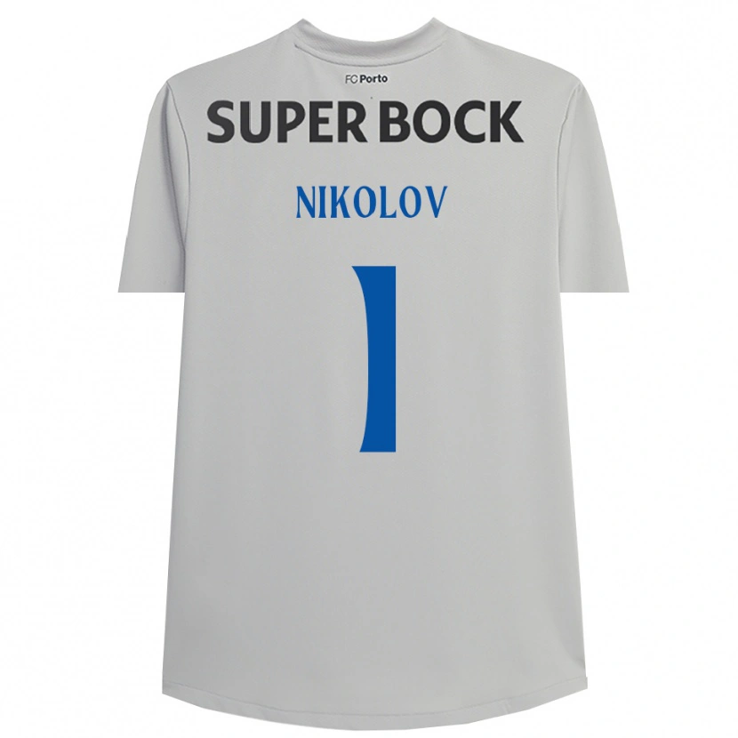 Danxen Homem Antoni Nikolov #1 Cinza Claro Preto Camisola Guarda-Redes 2025/26 Camisa Brasil