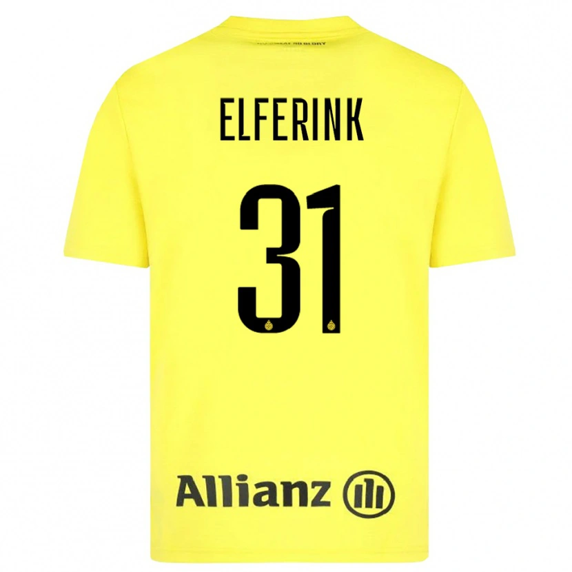 Danxen Homem Marie Elferink #31 Amarelo Preto Camisola Guarda-Redes 2025/26 Camisa Brasil
