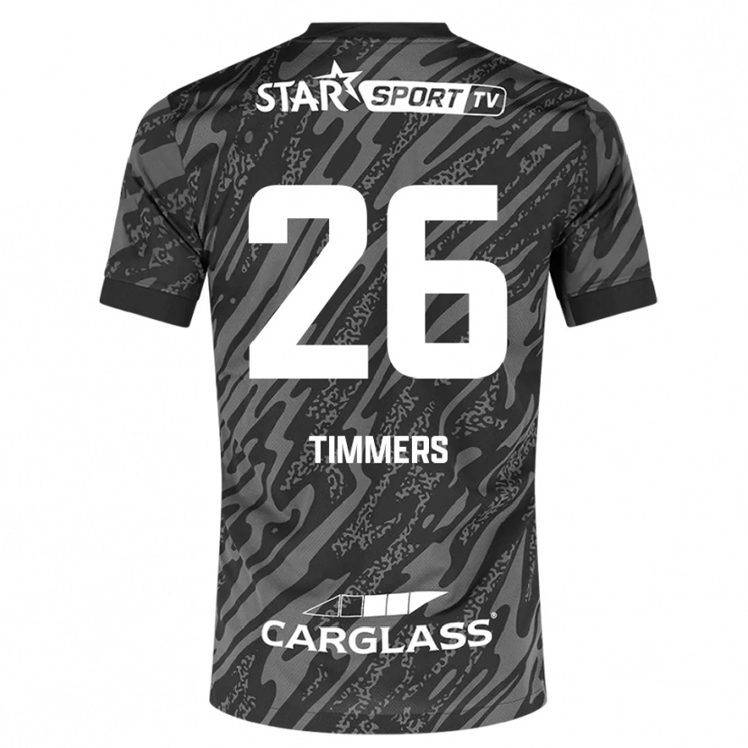 Danxen Homem Sebastiaan Timmers #26 Cinza Escuro Preto Camisola Guarda-Redes 2025/26 Camisa Brasil