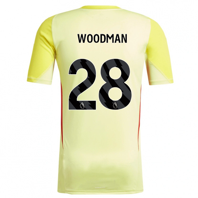 Danxen Homem Freddie Woodman #28 Amarelo Vermelho Camisola Guarda-Redes 2025/26 Camisa Brasil