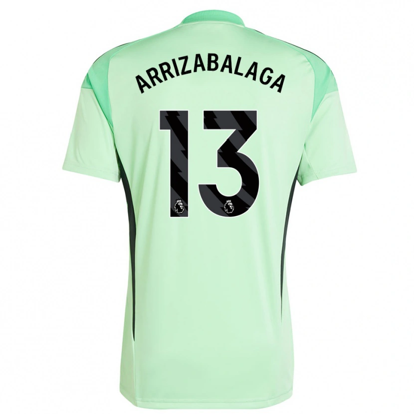 Danxen Homem Kepa Arrizabalaga #13 Verde Claro Preto Camisola Guarda-Redes 2025/26 Camisa Brasil