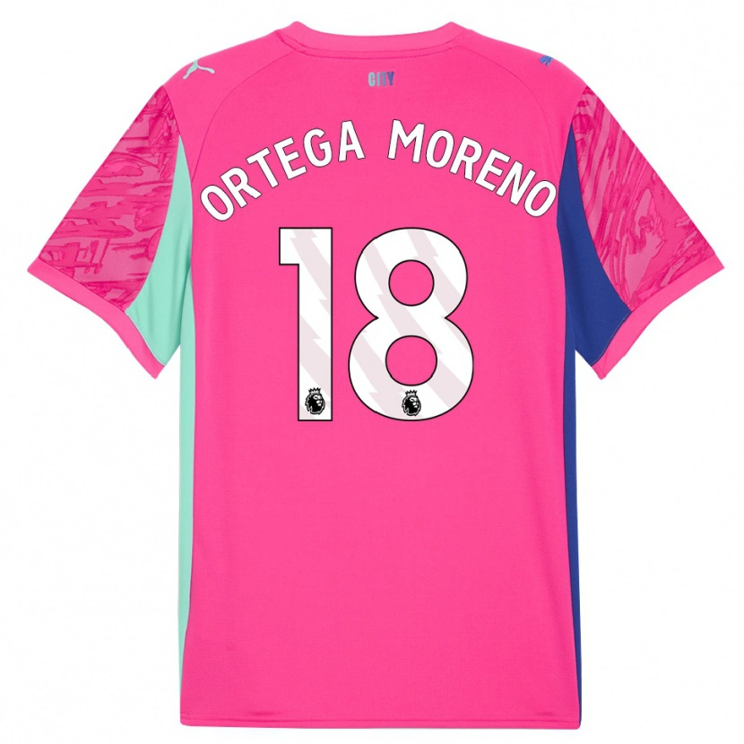Danxen Homem Stefan Ortega #18 Rosa Rosa Camisola Guarda-Redes 2025/26 Camisa Brasil