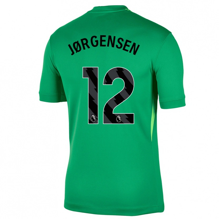 Danxen Homem Filip Jørgensen #12 Verde Preto Camisola Guarda-Redes 2025/26 Camisa Brasil