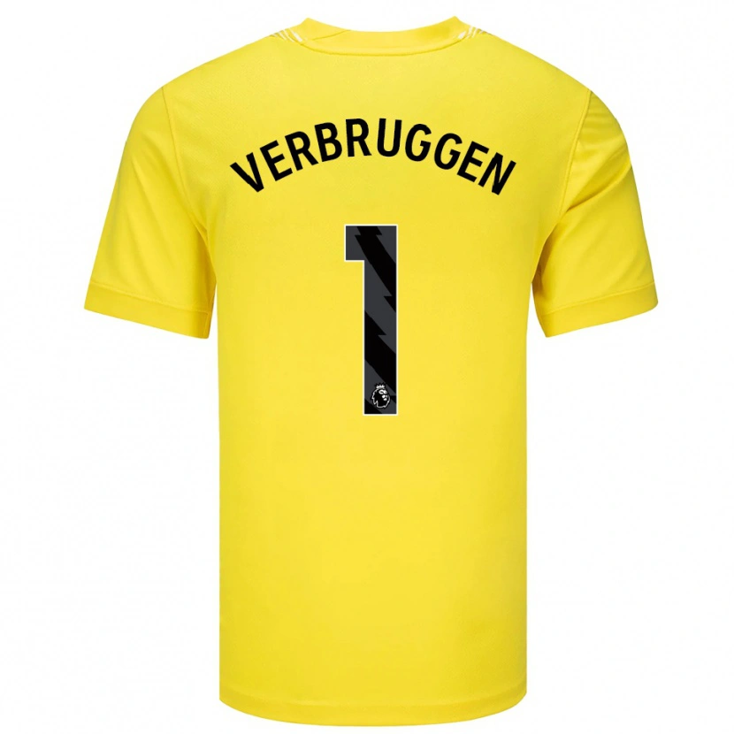 Danxen Homem Bart Verbruggen #1 Amarelo Preto Camisola Guarda-Redes 2025/26 Camisa Brasil