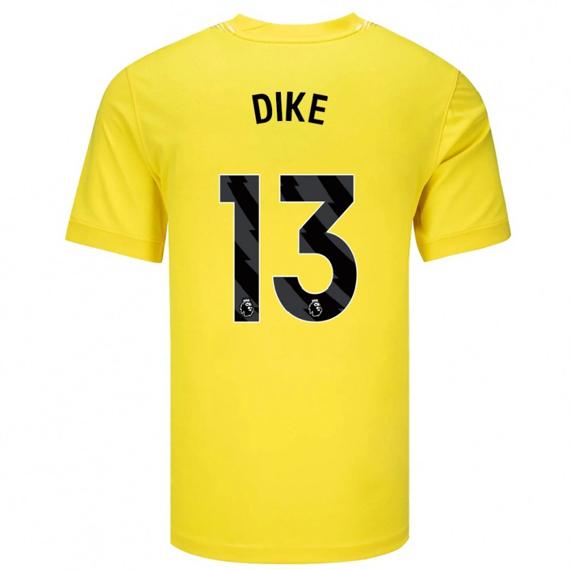 Danxen Homem Michael Dike #13 Amarelo Preto Camisola Guarda-Redes 2025/26 Camisa Brasil