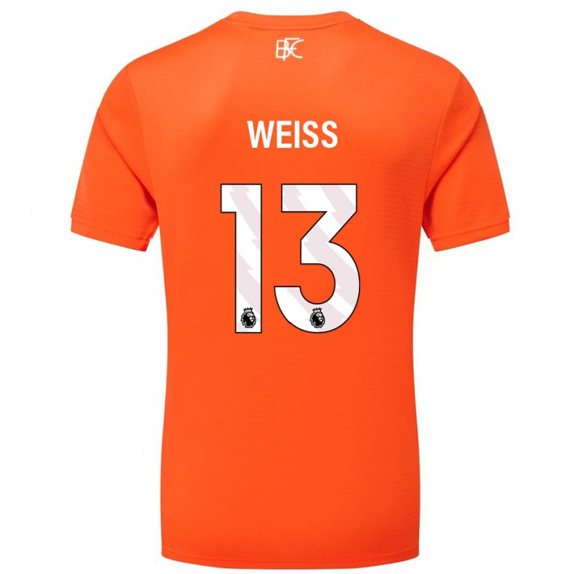 Danxen Homem Max Weiß #13 Laranja Branco Camisola Guarda-Redes 2025/26 Camisa Brasil
