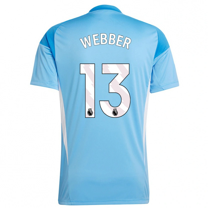 Danxen Homem Amber Webber #13 Azul Branco Camisola Guarda-Redes 2025/26 Camisa Brasil