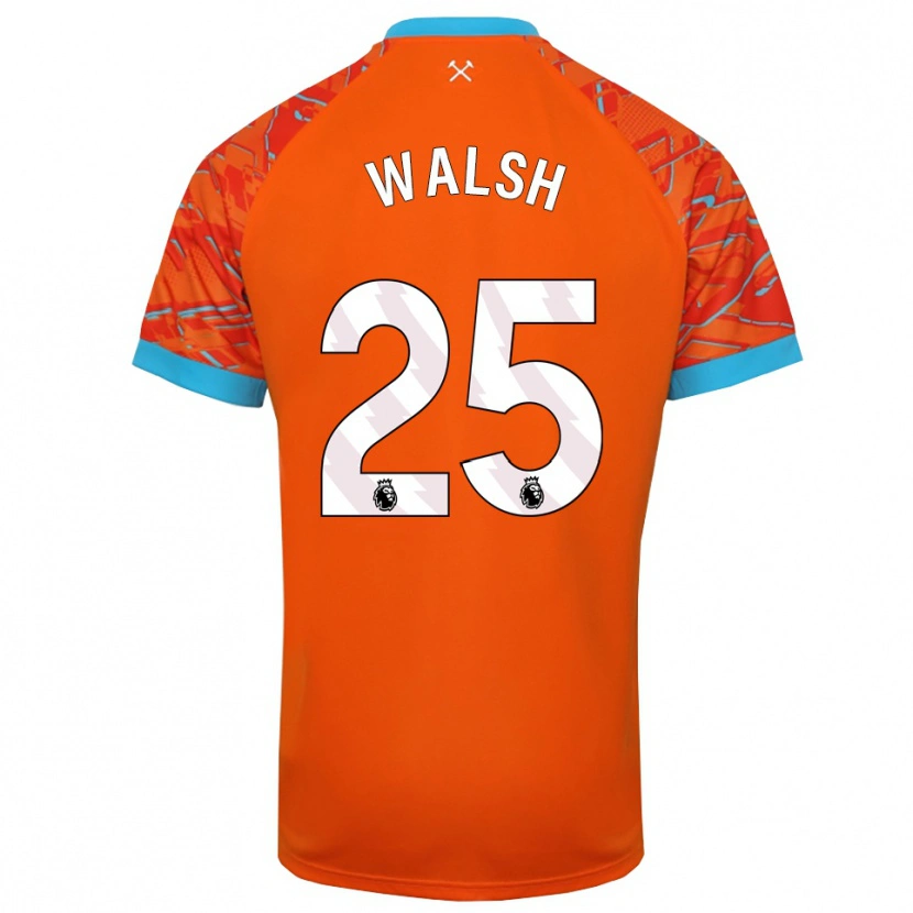 Danxen Homem Megan Walsh #25 Laranja Branco Camisola Guarda-Redes 2025/26 Camisa Brasil